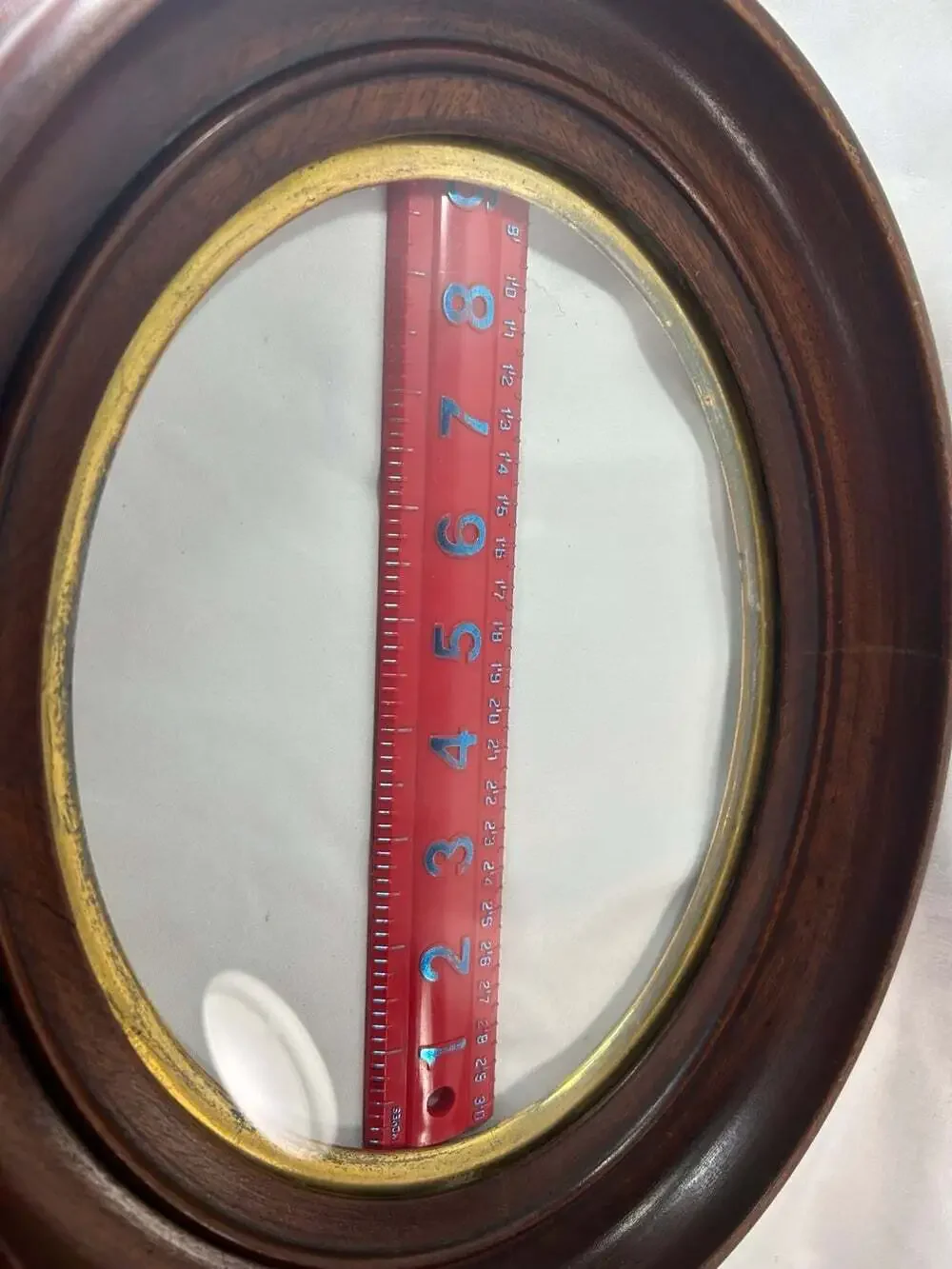 Antique Oval Walnut Grain Gold Accent Deep Frames with Glass 13x11